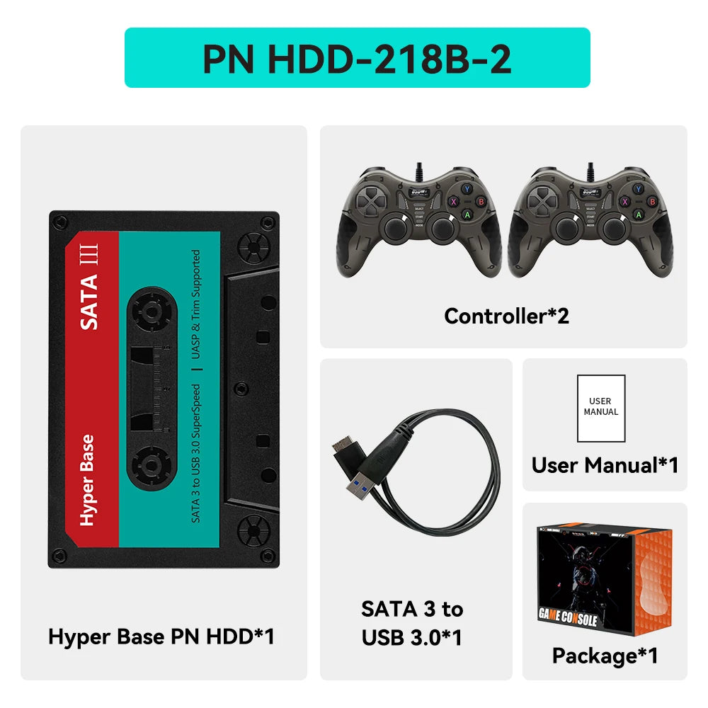 JMachen Playnite System 2TB External Game Hard Drive with 77 AAA Games for PS4/PS3/PS2/XBOX/WiiU/Wii/MAME/PS1/PSP/SS Plug&Play