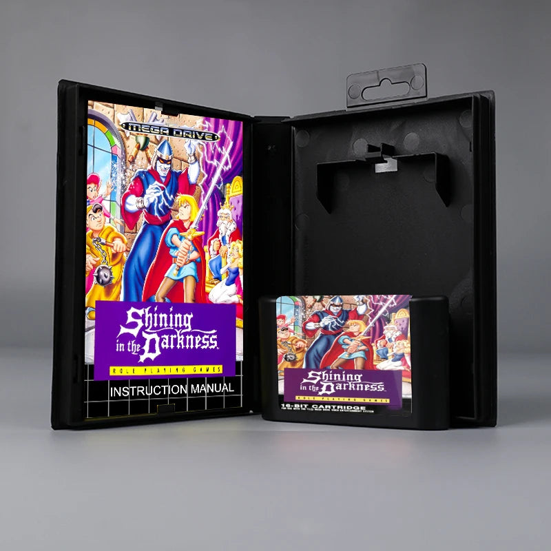 Shining in the Darkness USA or EUR cover 16bit MD game card with box with manual for Sega Genesis Megadrive console