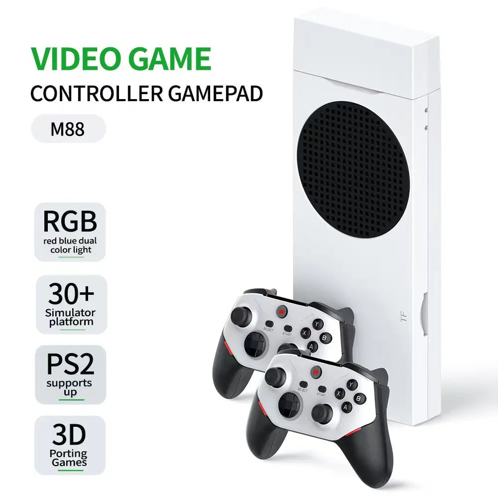 BOYHOM M88 Retro Video Game Consoles supports PS2/PS1/SS/DC/N64/MAME Super Console Rechargeable Wireless Game Controller RGB