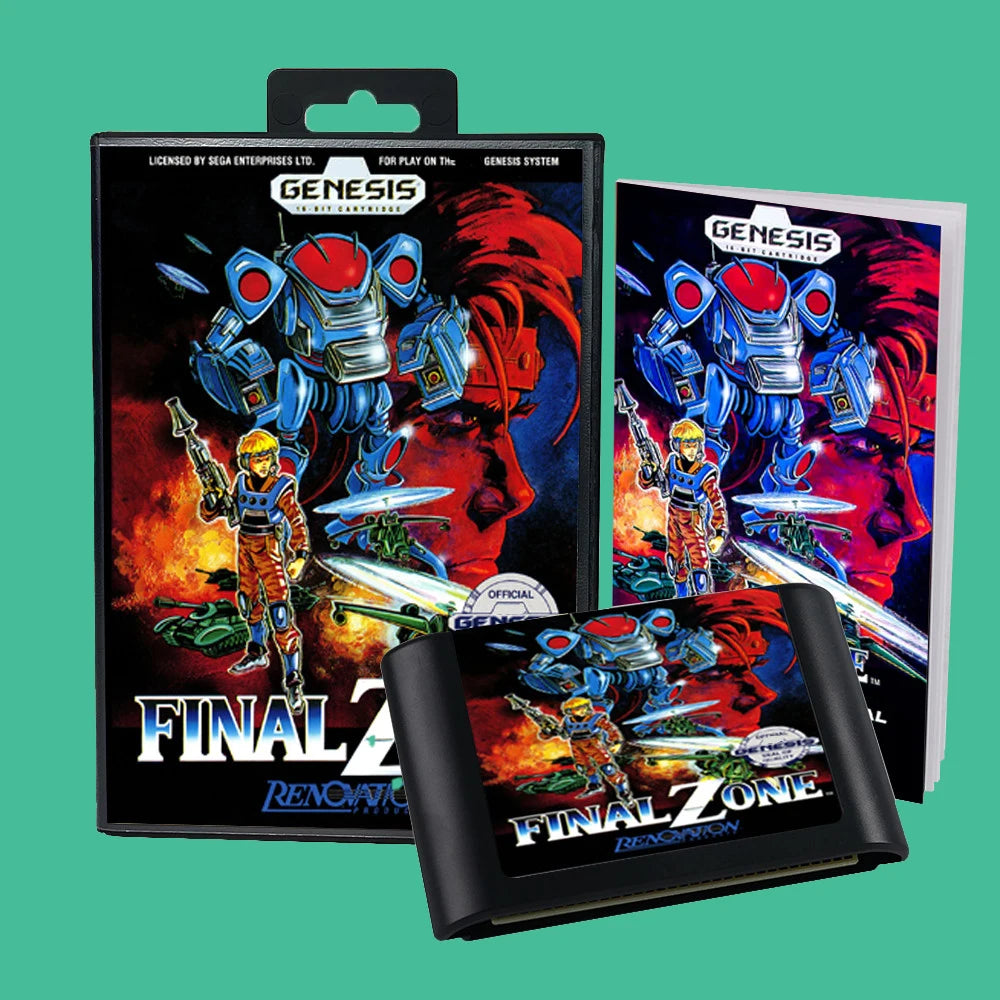 Final zone USA Game for SEGA Mega Drive Genesis 16 bit Consoles Game Cartridge Box Manual
