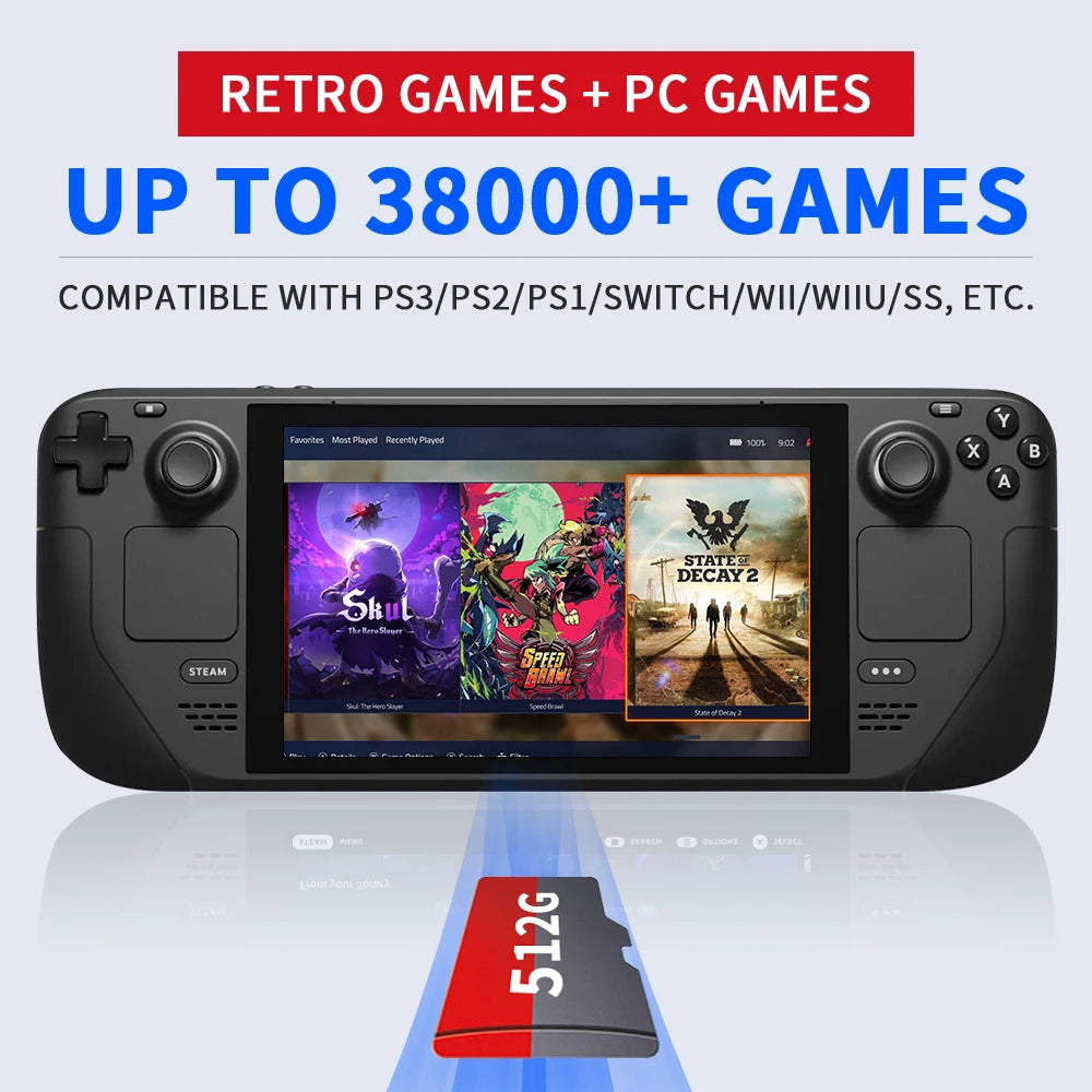 512G/1TB Game Card For ROG Ally/Win Handheld Game Consoles With 42000+ Retro/AAA Games Memory Card For N64/PS3/PS2/MAME/PSP/PS1