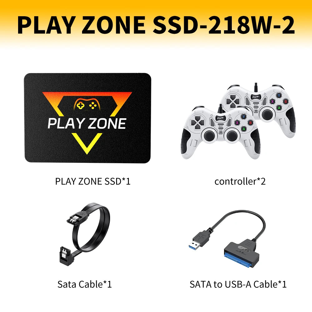 PlayZone 1TB Gaming SSD Game Console 80+Emulator for PS5/PS4/Switch/XBOX/PS3/PS2 with 16191 AAA&3D&Retro Game for Win PC/Laptop