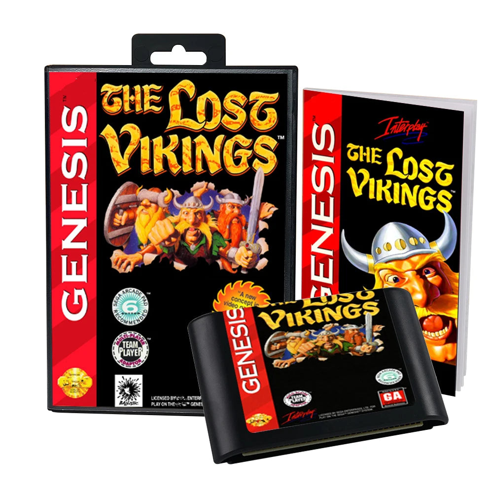 Retro Lost Vikings The 16bit game cartridge for Sega Genesis Megadrive video game consoles