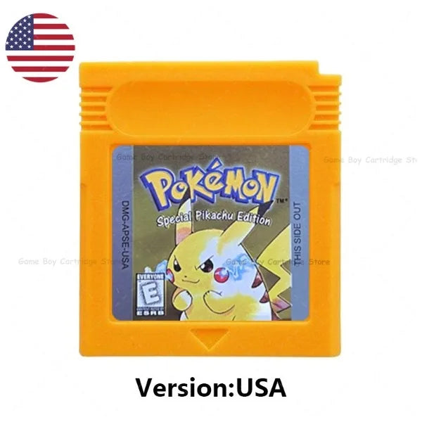 GBC Pokemon Cartridge Bundle Red/Blue/Crystal/Gold/Silver/Yellow/Green with Multi-Language