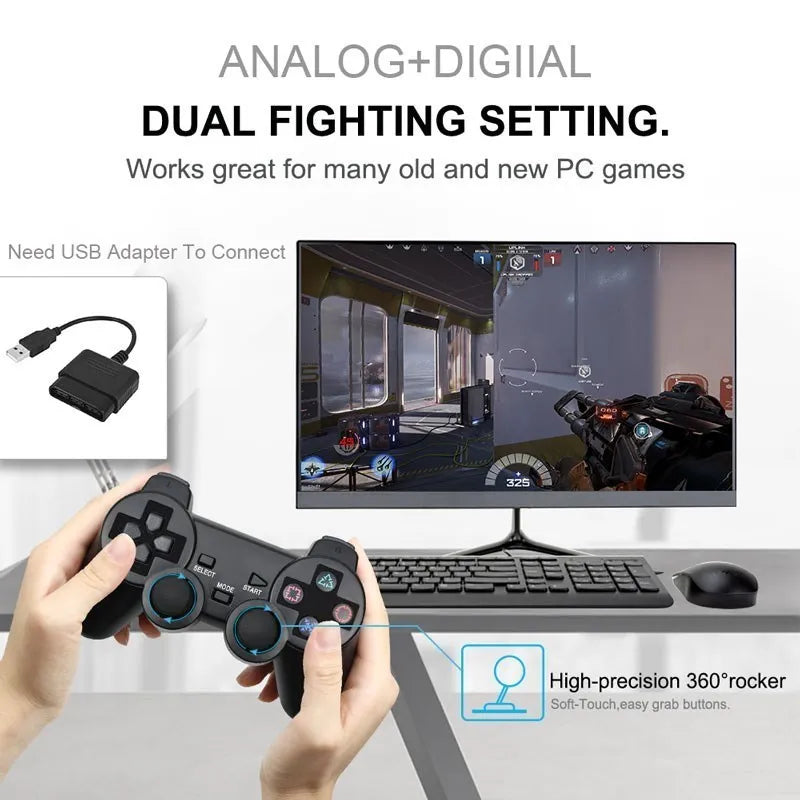 For SONY PS2 Wireless Controller Gamepad for PlayStation 2 2.4G Vibration Joystick Console for PS2 Accessories