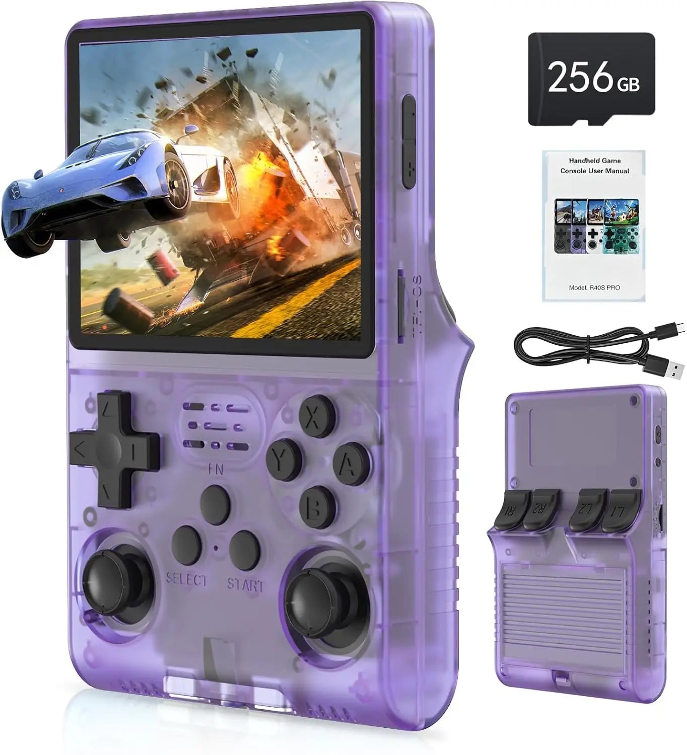 R40S Pro 30000 Games Retro Handheld Game Console 3.5 Inch IPS Screen Portable Pocket Video Player 256GB Games Kid Gift
