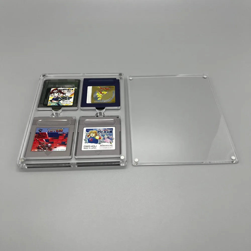 High transparency Acrylic Magnetic suction cover Games Storage Box Hard Shell cartridge Case for GameBoy GB GBC