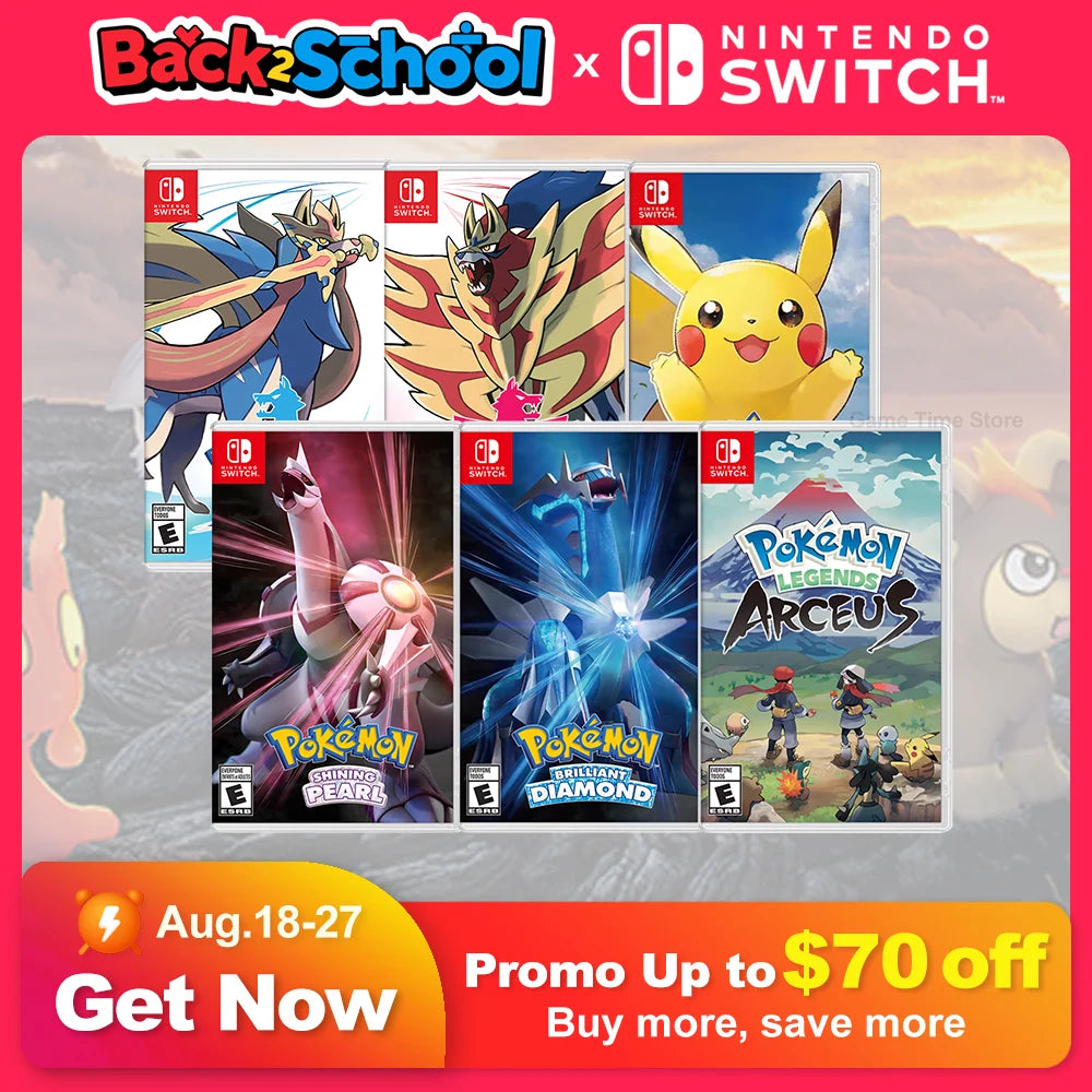 Pokémon Nintendo Switch Game Pokemon Pearl Diamond Sword Shield Pokémon Arceus Scarlet Violet Pikachu Lets Go Physical Game Card