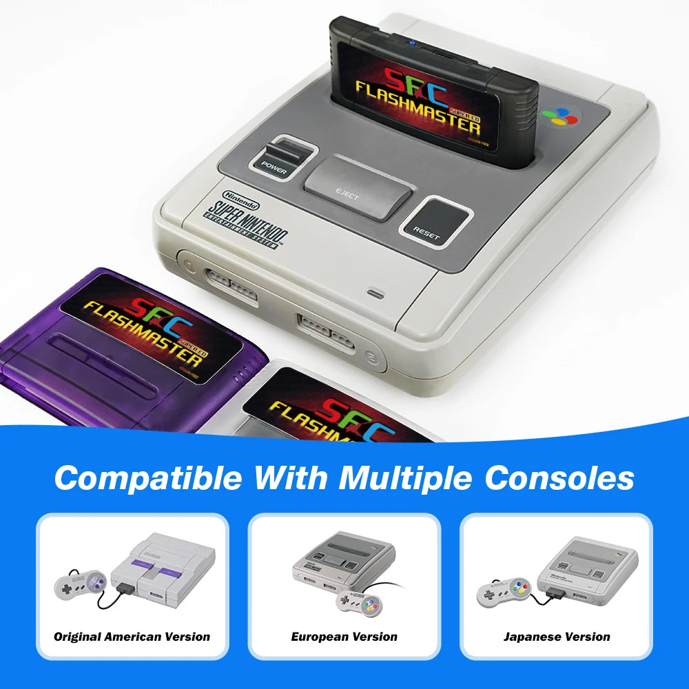 Super SFC Game Card 3000 in 1 With 8GB TF Card For Nintendo SNES SFC Game Console Compatible With original US,EU&JP Consoles