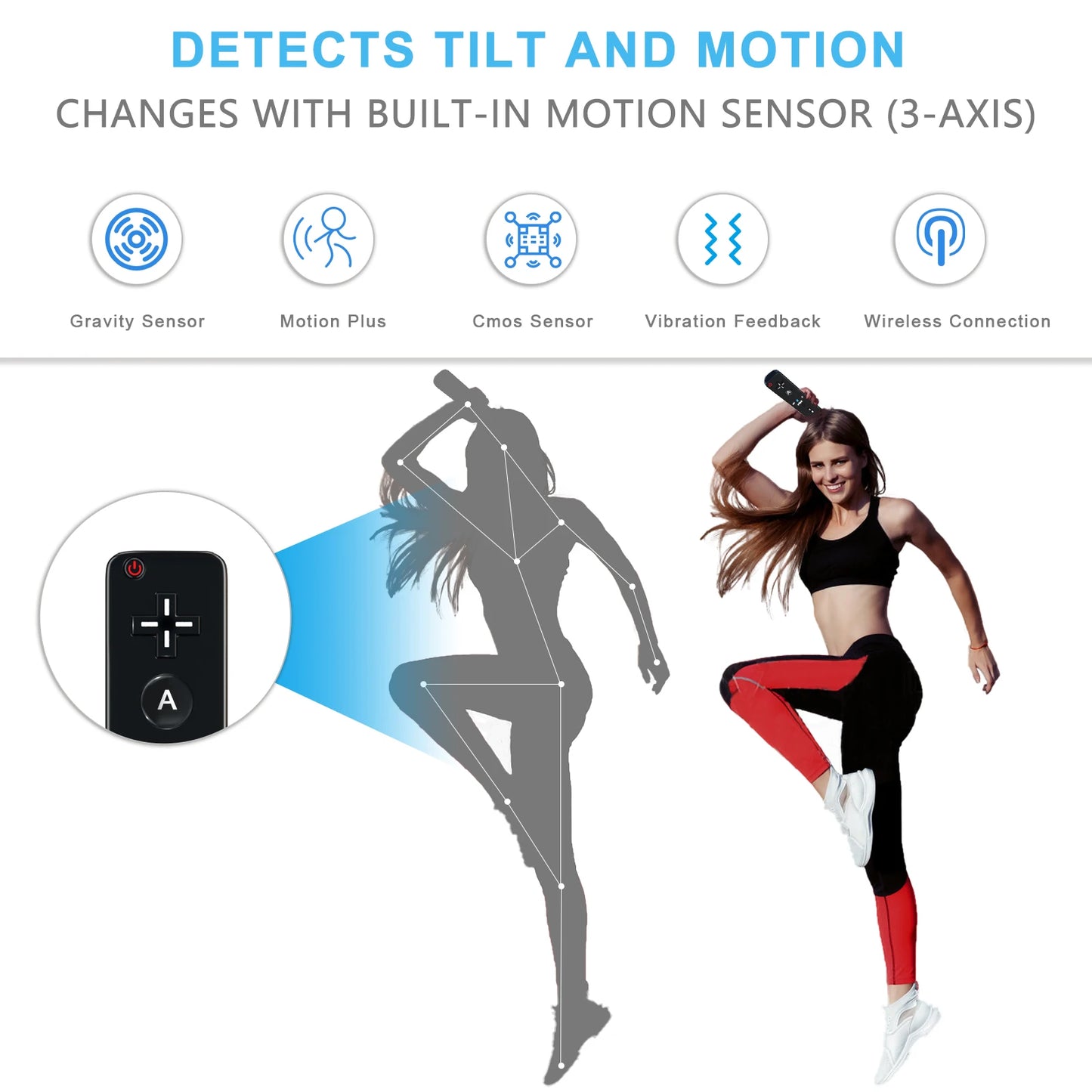 For Nintendo Wii/Wii U Joystick 2 in 1 Controller Set Wireless Remote Gamepad Motion Plus with Silicone Case Video Game