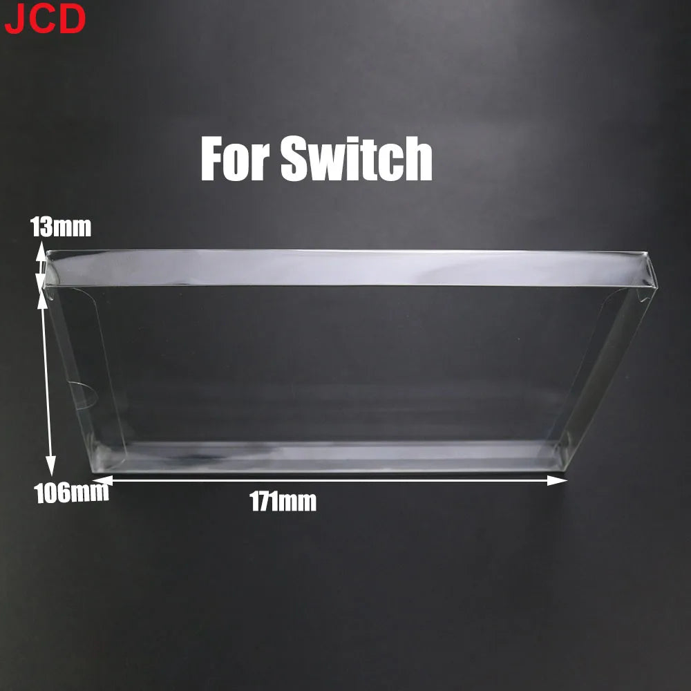 JCD 1pcs Clear Transparent Game Cartridge Box Case CIB Games Plastic PET Protector for N64 NES SNES for GB GBA GBC NGPC Switch