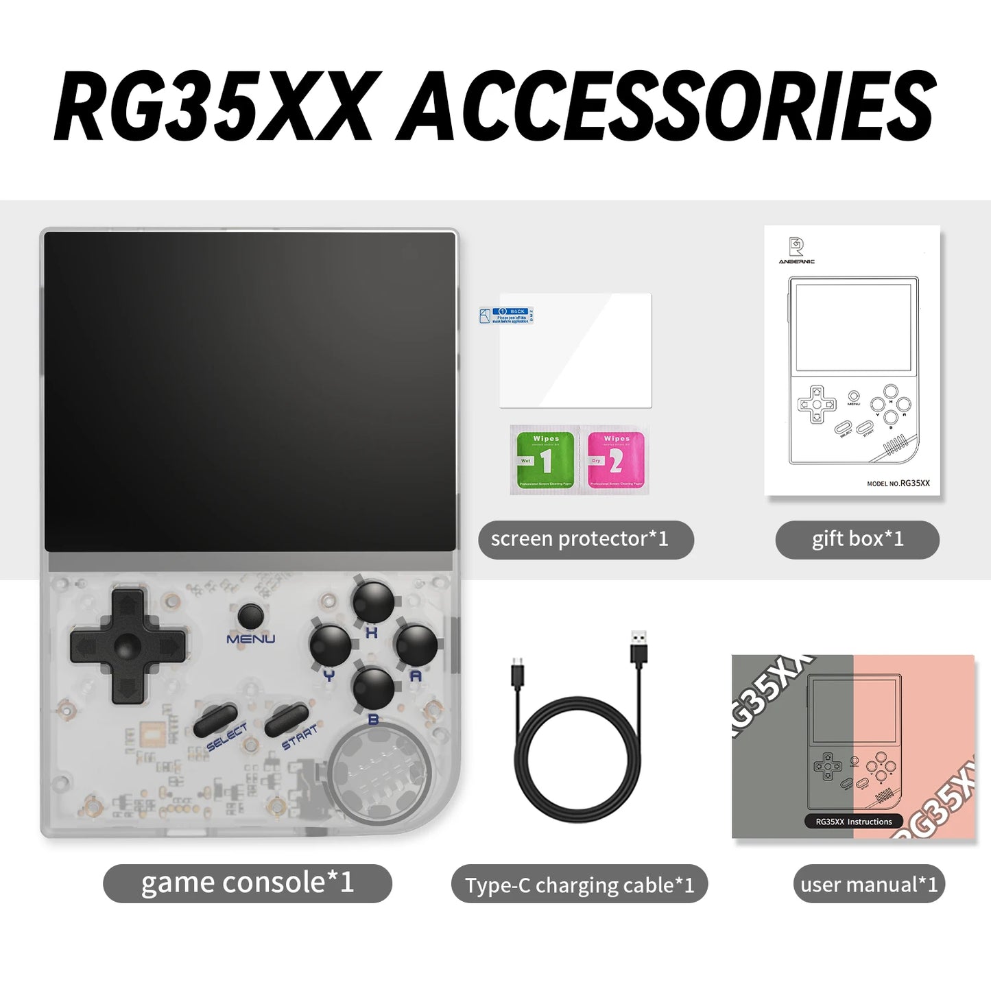 ANBERNIC RG35XX Handheld Game Console H700 Processor 3.5'' IPS Screen Linux System Retro Portable Video Console 2024 New Model