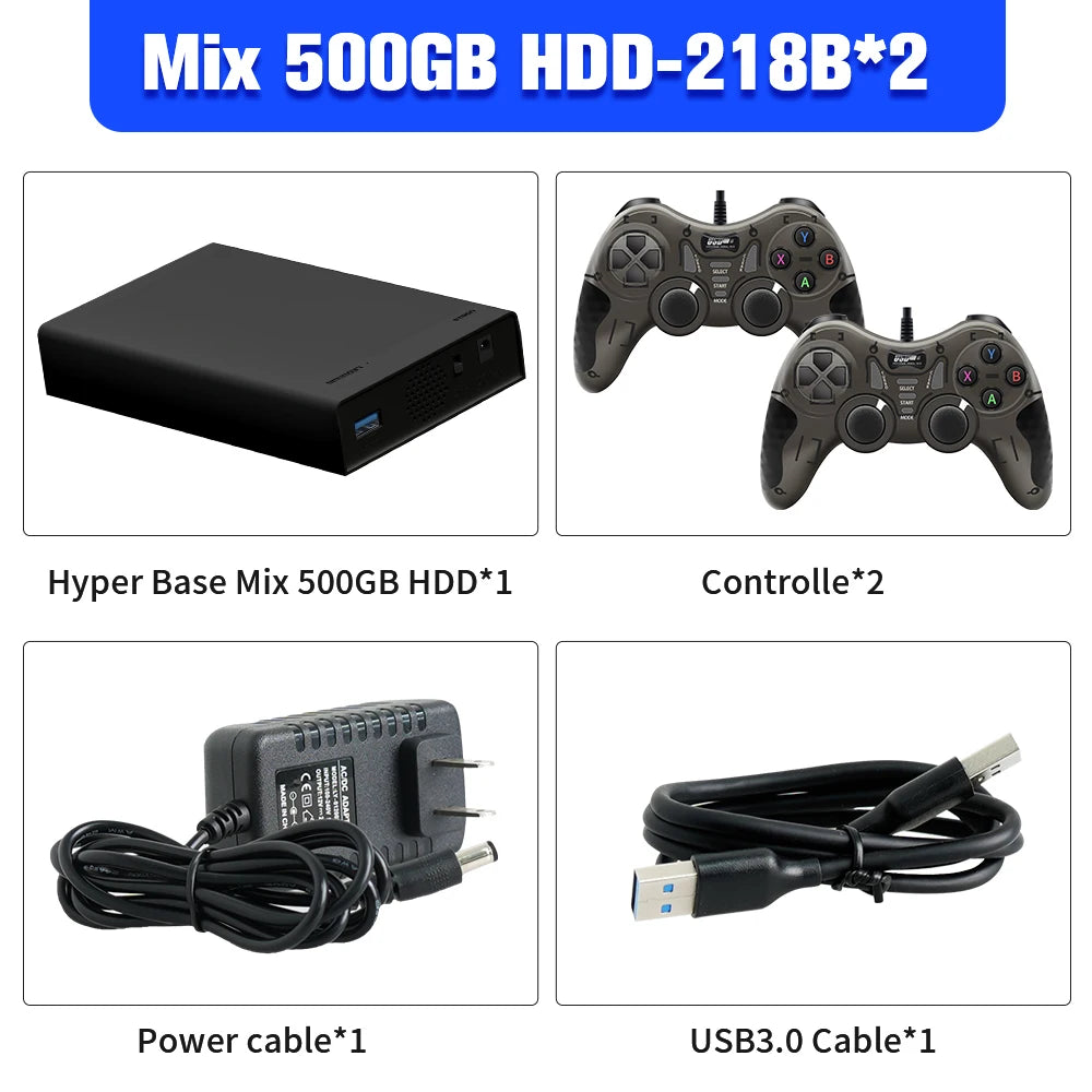 500G Game Hard Drive With 38000+Games For Xbox/PS3/PS2/Gamecube/Wii/Wiiu/Switch 3 System in 1 Plug&Play Game Consoles For WIN PC