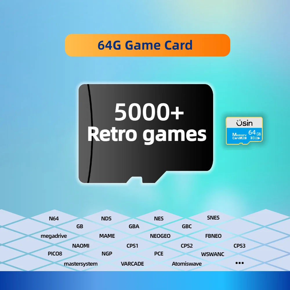 Game Card For Retroid Pocket 3 Plus RP3 5 TF Retro Games PS2 PSP PS1 Android portable Handheld Gaming SD Card High Speed 64G