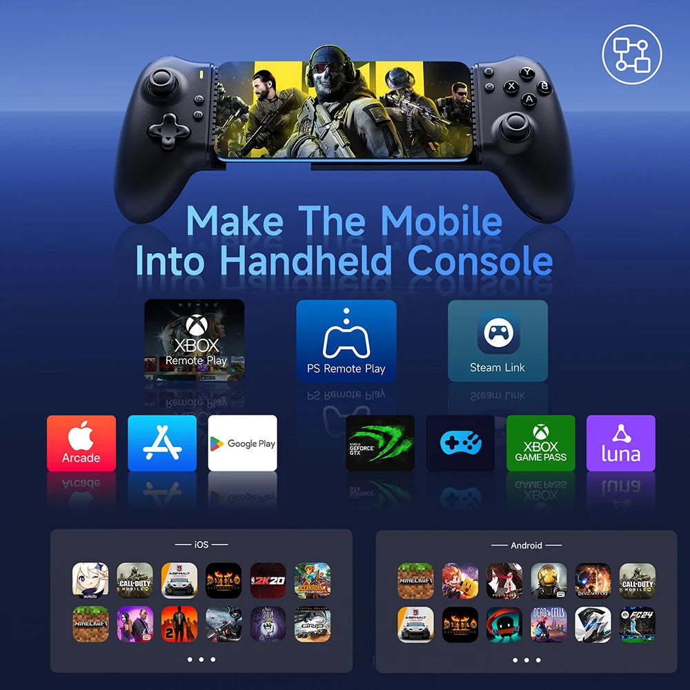 EasySMX M15 Ultimate Bluetooth Mobile Phone Controller for Android/iPhone/Cloud Gaming/Xbox Game Pass/PS Remote Play/Switch