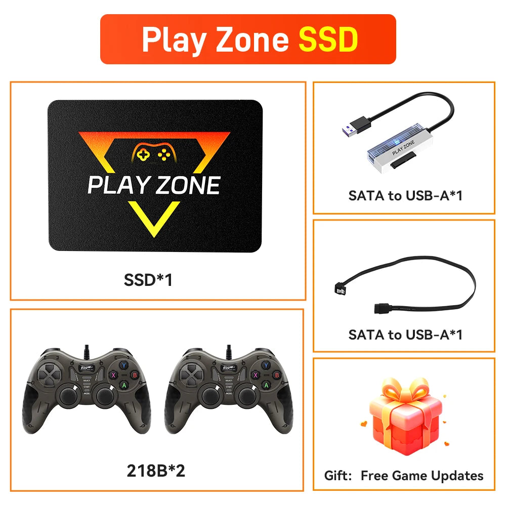 Portable Retro Game SSD PlayZone 1TB Launchbox/Playnite/Retrobat Emulator Game HDD For PS5/Xbox/Switch/PS4/PS3 With 16000+ Games