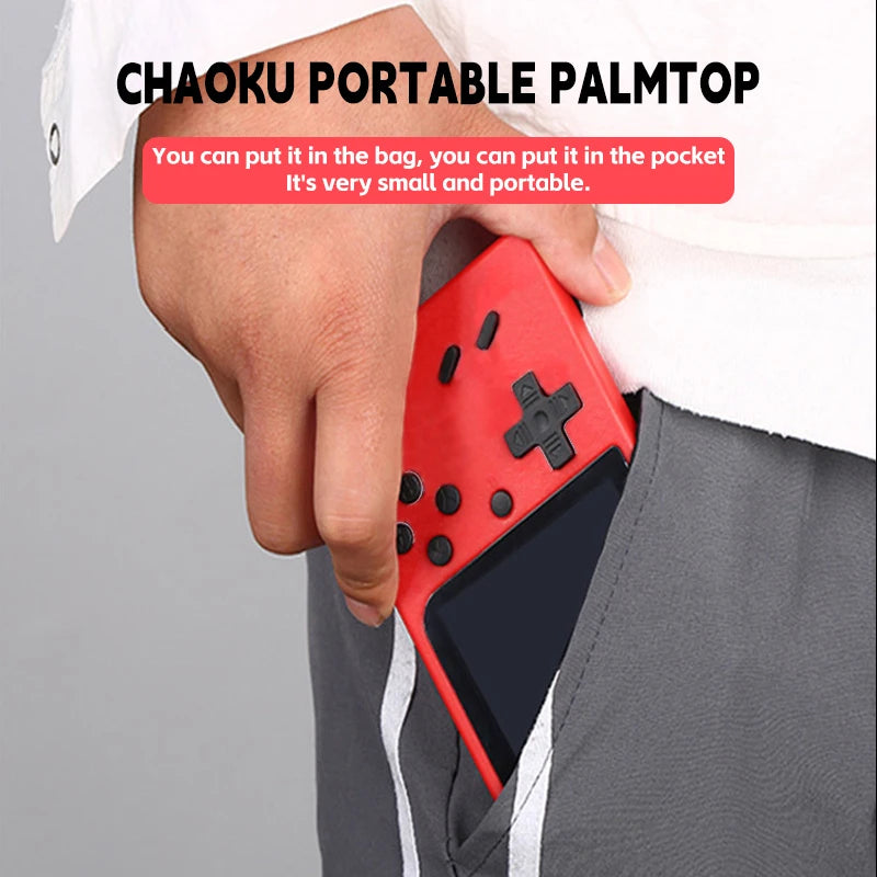 Red Mini Handheld Game Console 400 in 1 Retro Arcade Games Portable 8-Bit TV Connection 3.0 Inch LCD Kids Gift Toy