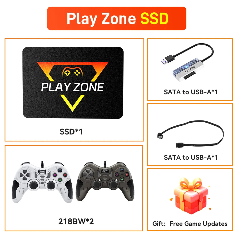 Portable Retro Game SSD PlayZone 1TB Launchbox/Playnite/Retrobat Emulator Game HDD For PS5/Xbox/Switch/PS4/PS3 With 16000+ Games