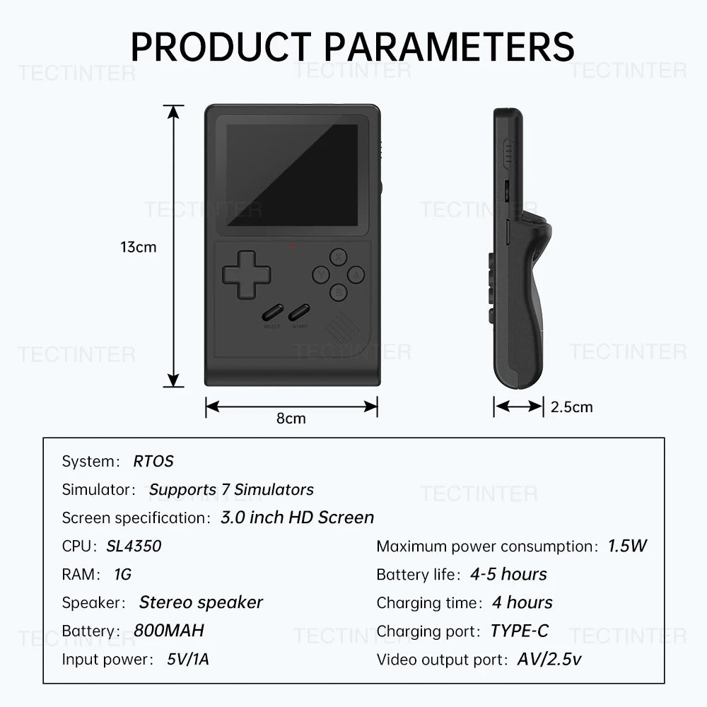 Handheld Game Console Portable Retro Mini Video Game for NES SNES GBA Emulators Consoles for Gameboy Player GB300 Kid Gift