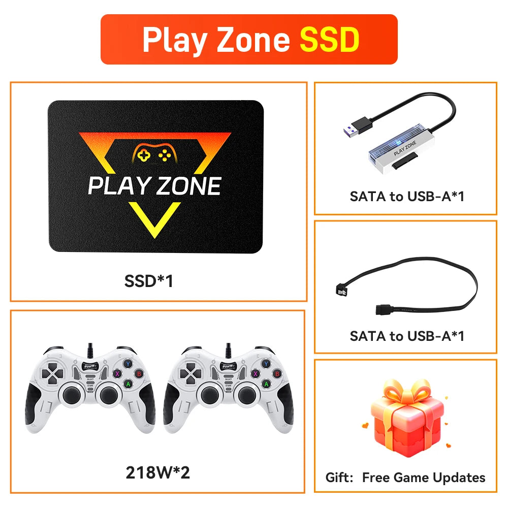 Portable Retro Game SSD PlayZone 1TB Launchbox/Playnite/Retrobat Emulator Game HDD For PS5/Xbox/Switch/PS4/PS3 With 16000+ Games