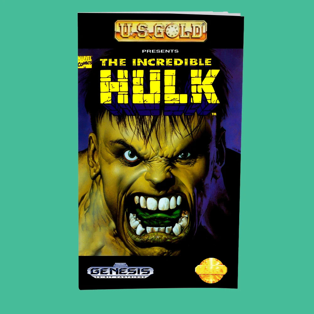 The Incredible Hulk USA Game for SEGA Mega Drive Genesis 16 bit Consoles Game Cartridge Box Manual