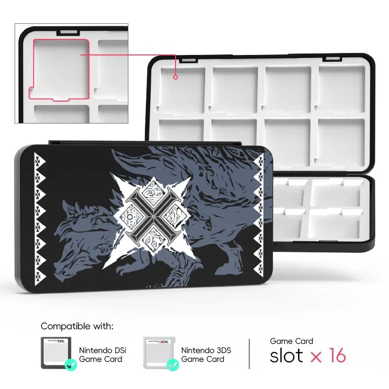 Portable 16-Slot Game Card Holder Storage Case for Nintendo 3DS, 3DSXL, 2DS, 2DSXL, DS, and DSi