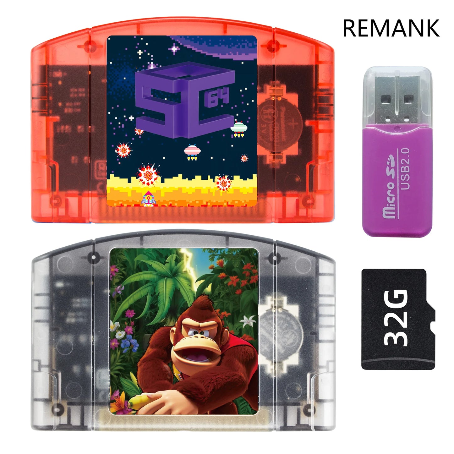 REMANK SC64Summer N64 SC64 Open Source N64DD Flash TF/SD Cart SC64 GBC SNES 64DD 5000-in1 Retro Video Game Console Accesories