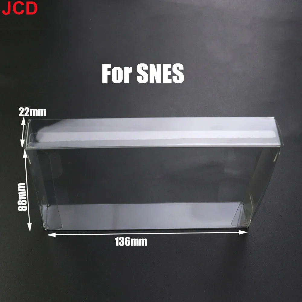 JCD 1pcs Clear Transparent Game Cartridge Box Case CIB Games Plastic PET Protector for N64 NES SNES for GB GBA GBC NGPC Switch