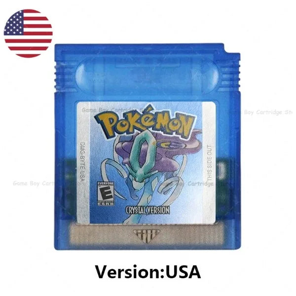 GBC Pokemon Cartridge Bundle Red/Blue/Crystal/Gold/Silver/Yellow/Green with Multi-Language