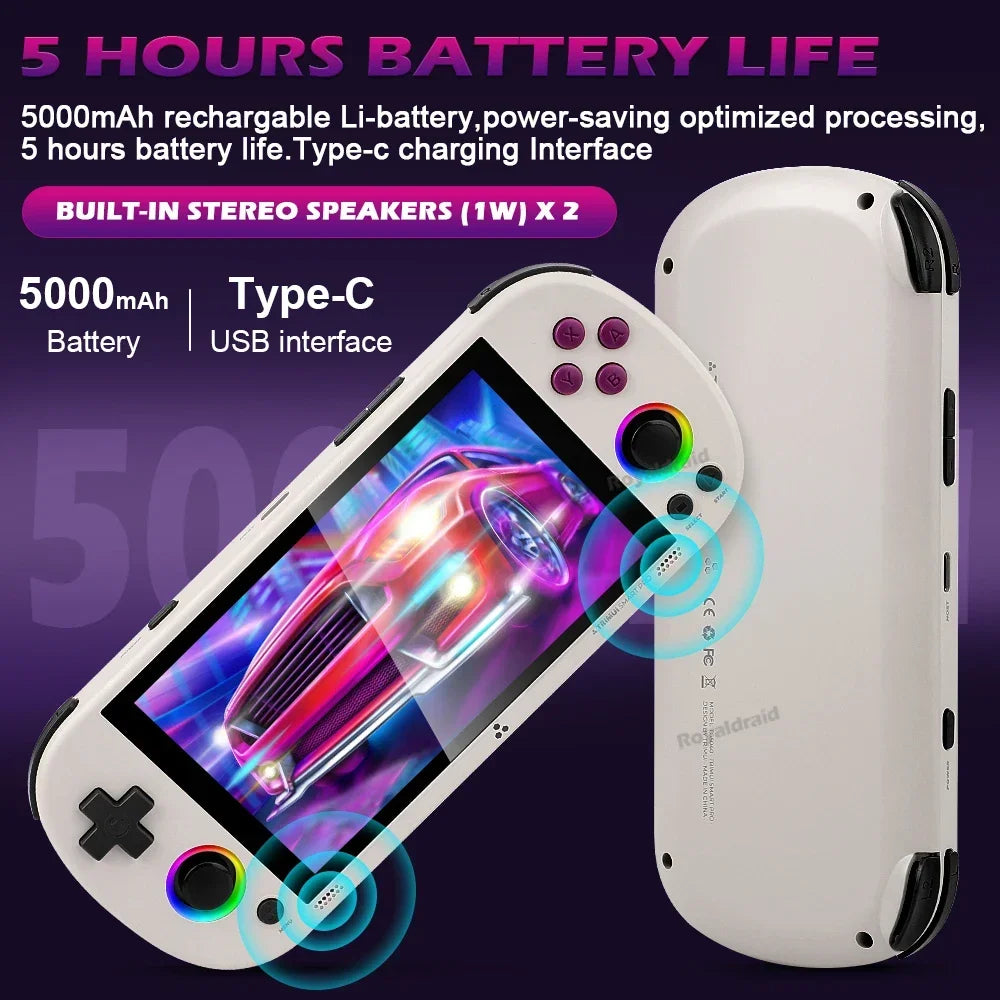 64G 128G 256G Portable Handheld Video Game Console 4.96'' IPS Screen Joystick RGB Lighting Smart Pro Retro Handheld Game Player