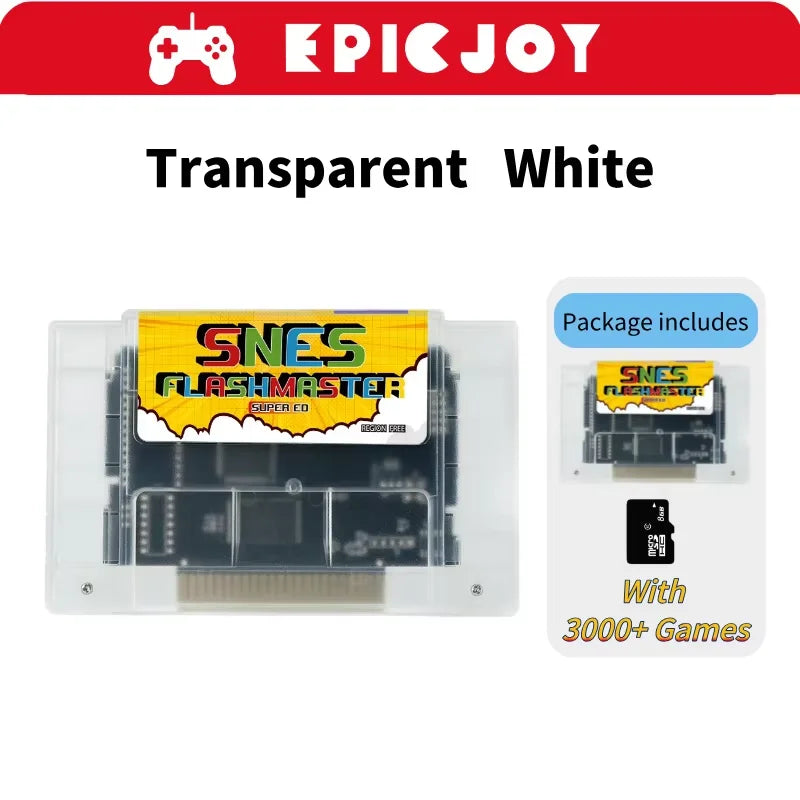 Super SNES Game Card 3000 in 1 SNES Card With 8GB TF Card For Nintendo SNES Game Console Compatible With original US Conso