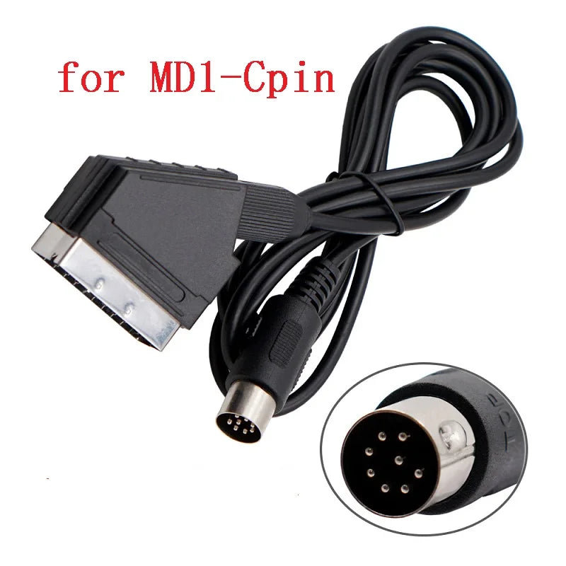 1.8m RGB Scart Cable For PS2/PS1/PS3/SEGA Mega Drive1/MD2/DC Dreamcast/Saturn/XBOX/XBOX 360 Retro Video Game Consoels