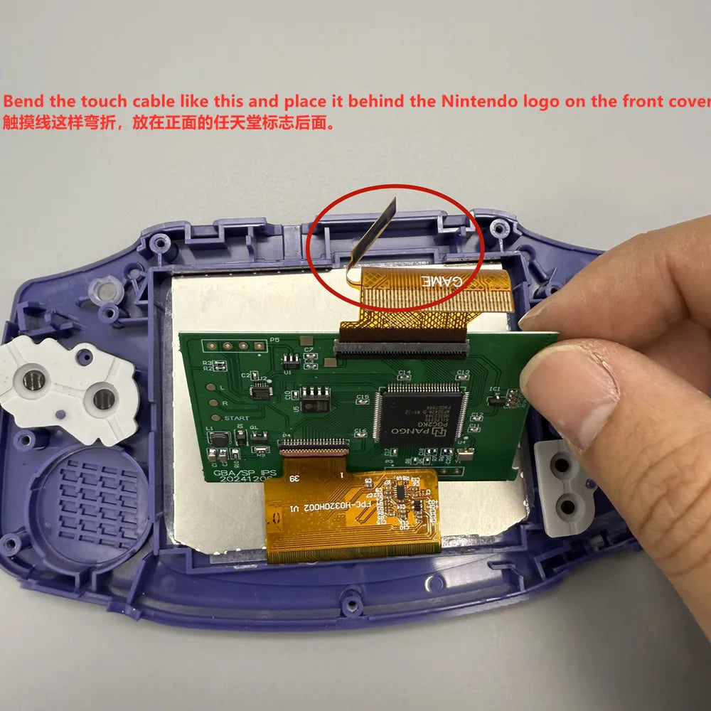 2025 GBA IPS LCD 3.0 "IPS high brightness LCD screen and shell kit for Gameboy advance GBA.no cut shell required easy to install