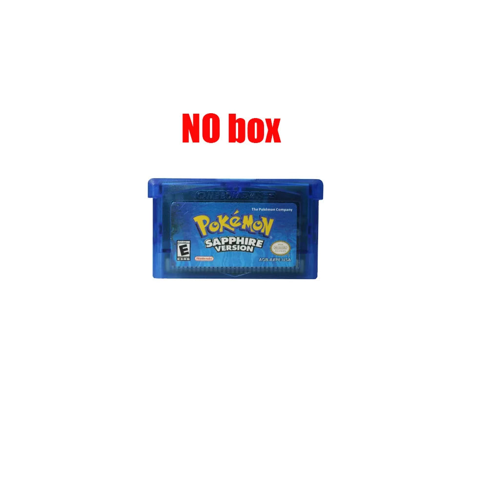 2024 Pokemon Series Emerald FireRed Leafgreen Ruby Sapphire 5 Versions GBA Game in Box for 32 Bit Video Game Cartridge No Manual