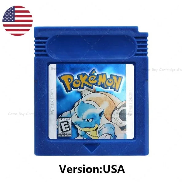 GBC Pokemon Cartridge Bundle Red/Blue/Crystal/Gold/Silver/Yellow/Green with Multi-Language