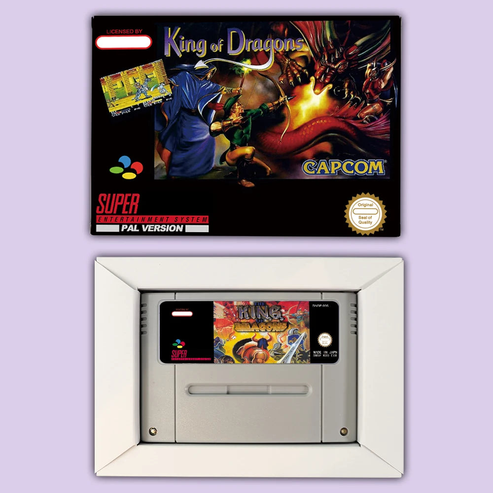 Action games King of Dragons for SNES 16 bit USA NTSC or EUR PAL Video Game Consoles Cartridge