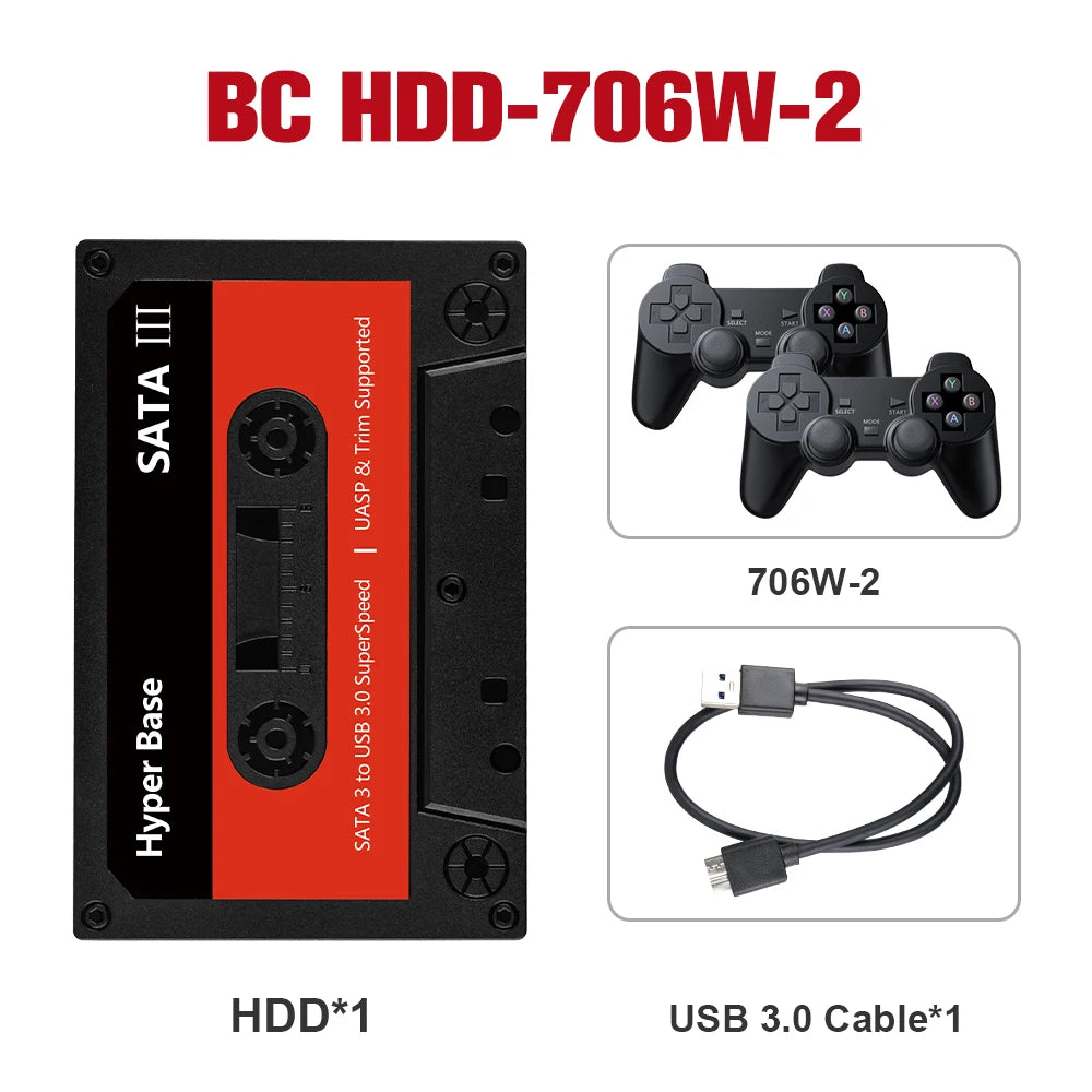 Batocera 500GB/2TB Gaming HDD With 52000+Games For PS3/PS2/Wii/WiiU/Sega Saturn/N64/SNES/MAME Retro Game Console for Windows PC
