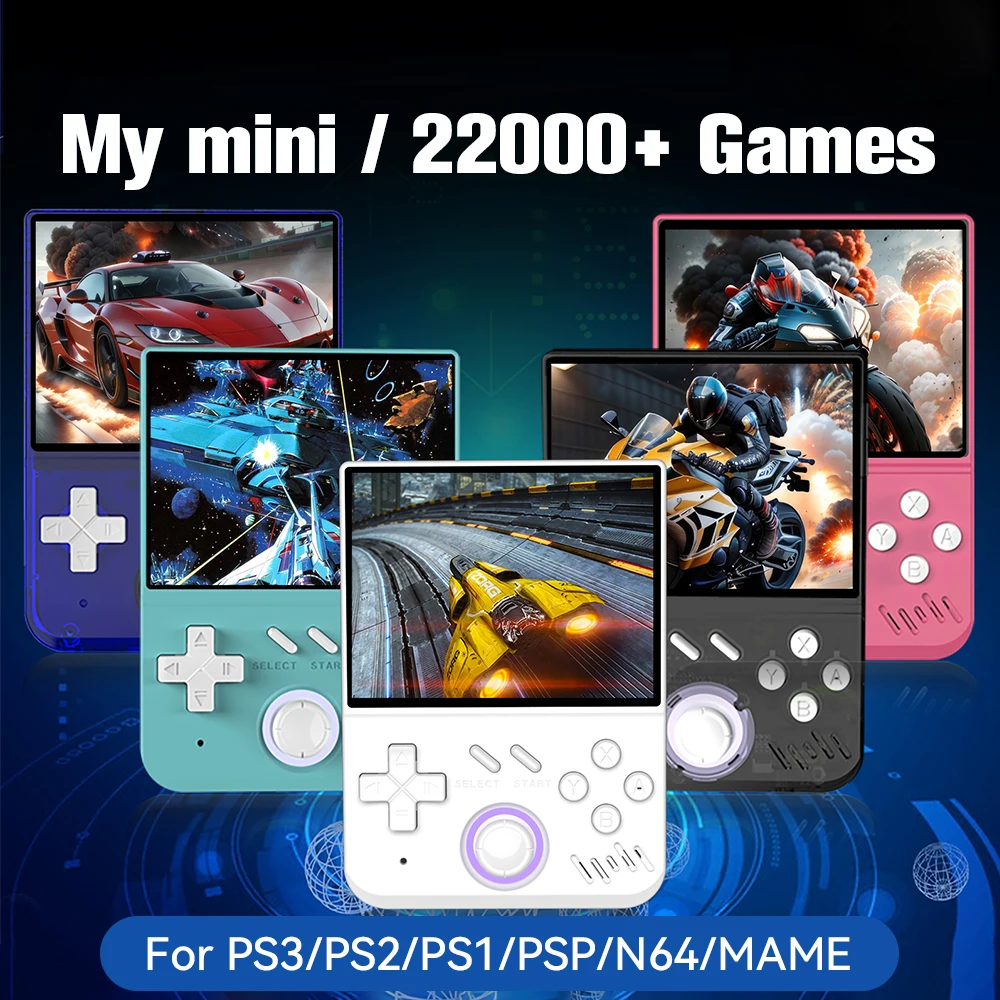 128GB My mini Retro Handheld Game Console 3.5-inch IPS Screen Linux System with 22000+Games for PS3/PS2/PS1/PSP/N64 for Gifts