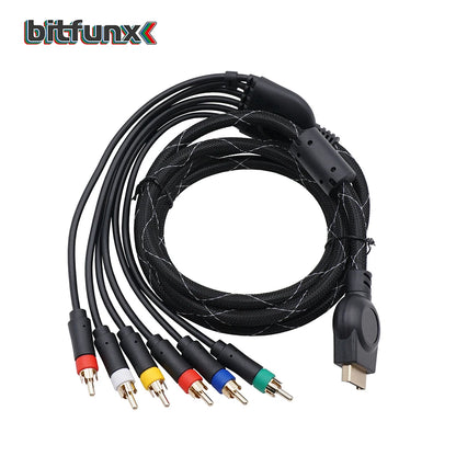 Bitfunx PS2/PS3 Component cable 1.8m Premium High Resolution game cable accessories for Sony PlayStation 2/3