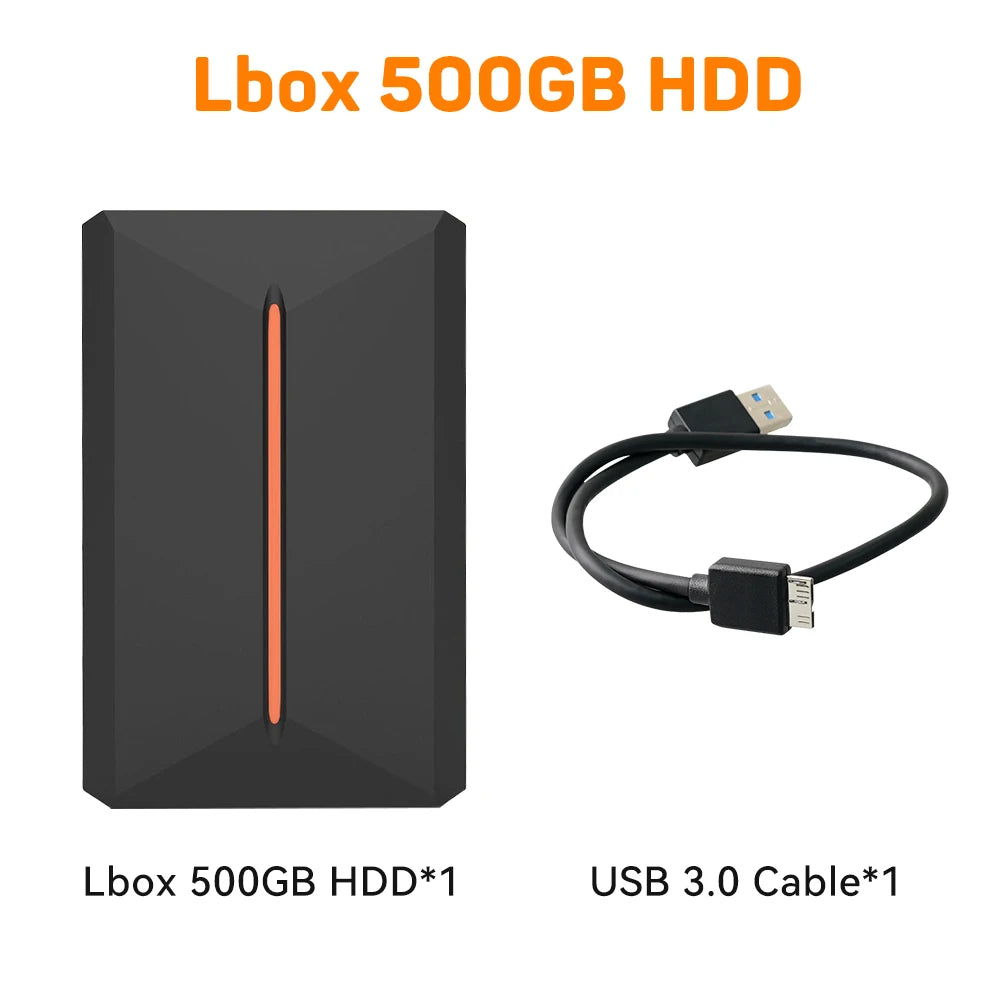 Launchbox 500GB Game Hard Drive Portable Gaming HDD with 3700+PC/3D Games for PS4/PS3/PS2/Wii/WiiU/Switch Game Console for PC