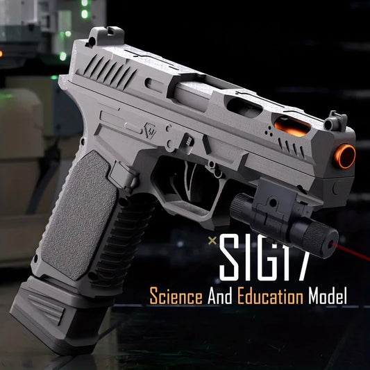 SIG17 Pistol Gun Soft Bullet Gun With Blowback, Single Shot And Shell Ejcetion Capability, Blaster, Outdoor Sports Shooting Game