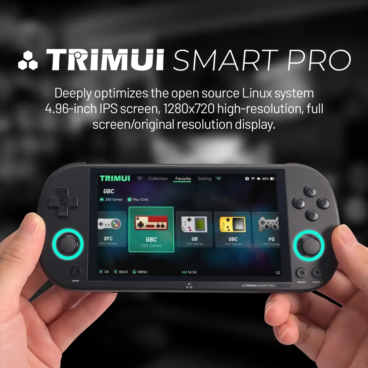 Trimui Smart Pro Handheld Game Players 4.96'' IPS Linux System Retro Portable Video Game Console 5000mAh Battery 13000+ Games