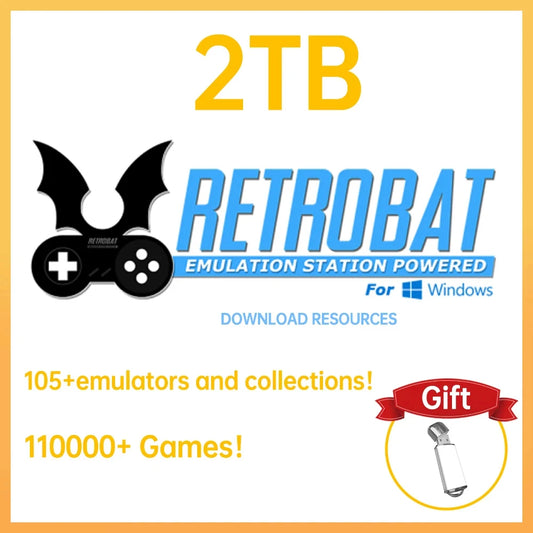 Games Download Resource with 110000+ Retro Games Retrobat System 70+ Emulators  for PS3/PS2/PS1/PSP/DC/Wii/N64 for Win PC/Laptop