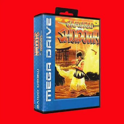Samurai Shodown With EU Box Cover for 16 Bit Sega MD Game Cartridge Megadrive Genesis System