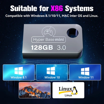 Batocera 37.linux System 128GB Portable USB 3.0 Disk 70+ Emulators with 43000+ Retro Games for PS3/PS2/PSP/X BOX/3DO Plug& Play