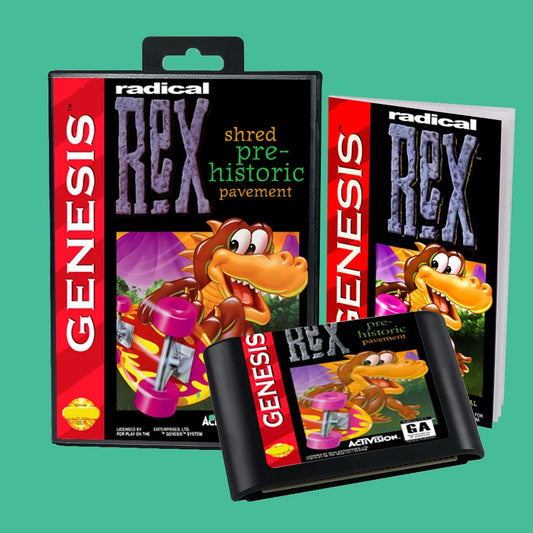Radical Rex USA Game for SEGA Mega Drive Genesis 16 bit Consoles Game Cartridge Box Manual