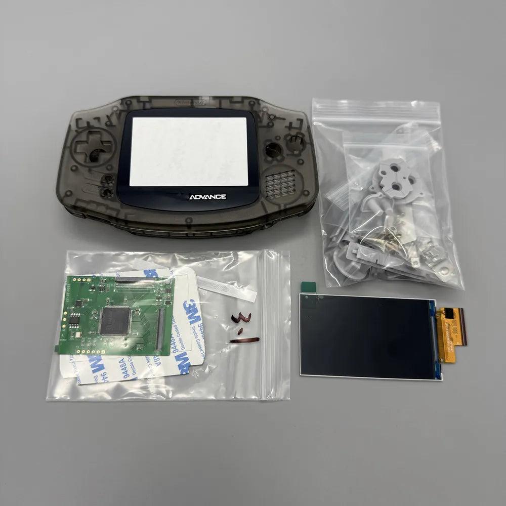 GBA IPS LCD no cut shell required easy to install 2.9 "IPS high brightness LCD and shell kit for Gameboy advance GBA