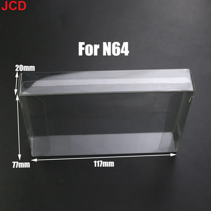 JCD 1pcs Clear Transparent Game Cartridge Box Case CIB Games Plastic PET Protector for N64 NES SNES for GB GBA GBC NGPC Switch