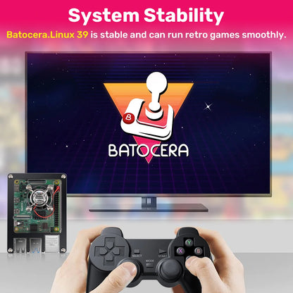 Raspberry Pi 4 Model B with 90000+Retro Games Batocera System Mini PC/Video Game Consoles for PS1/PSP/SEGA/SNES/NES/MAME/NDS/3DO