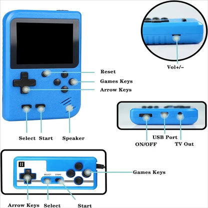 8-Bit Mini Video Game Console Built In 400 Games Retro Portable 3.0 Inch Color LCD Console Handheld Game Player For Kids Gift